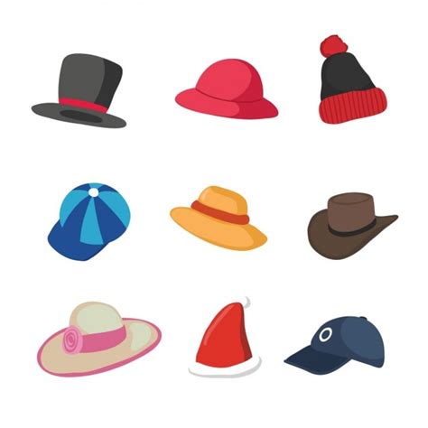 Coloured Hats Collection Vector Free Download