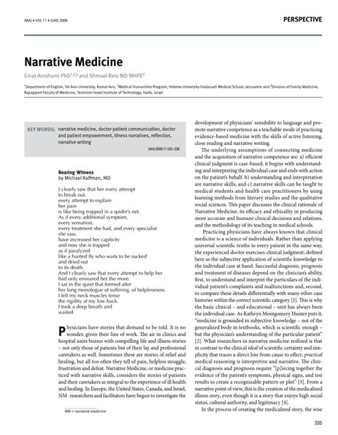 Pdf Narrative Medicine