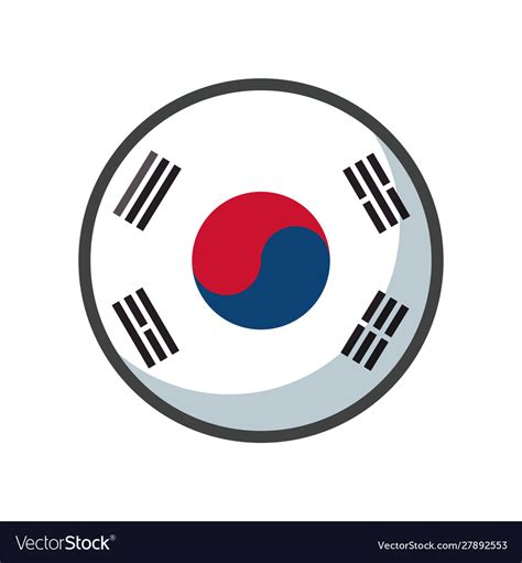Isolated South Korea Flag Icon Block Design Vector Image