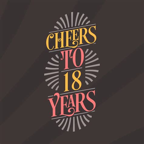 Cheers To 18 Years 18th Birthday Celebration 10083916 Vector Art At