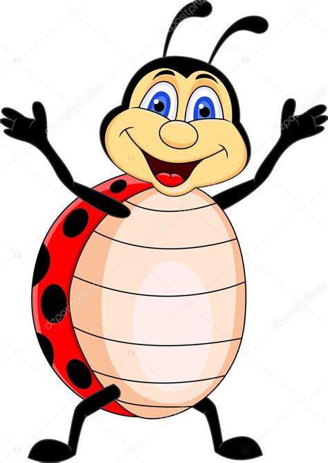 Pictures Funny Ladybug Funny Lady Bug Cartoon — Stock Vector