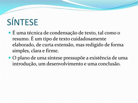 O Que E Uma Sintese De Texto Texto Exemplo