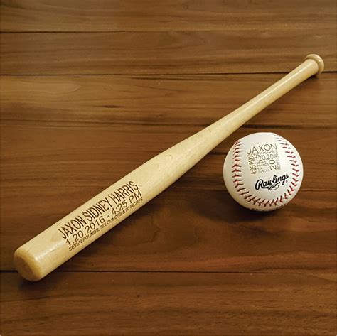 Personalized Engraved Baseball Bat For Baby Birth Etsy