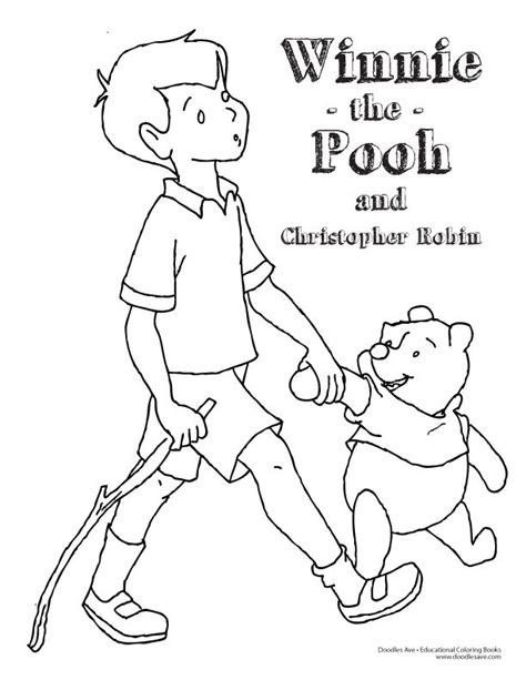 Winnie The Pooh And Christopher Robin Coloring Sheet Friends Classic