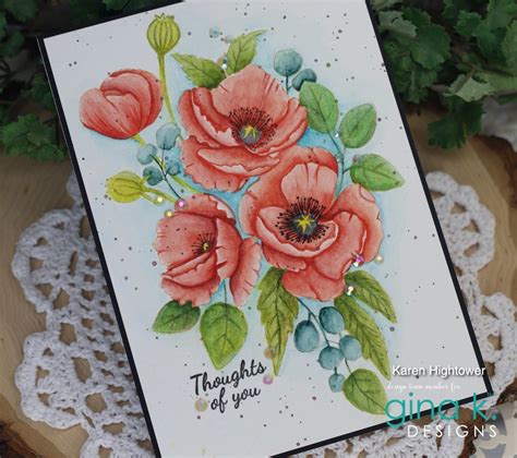 Gina K Designs Clear Stamp Timeless Poppies