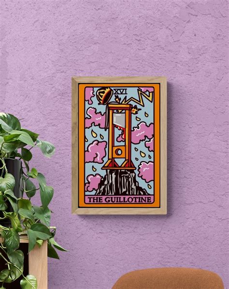 the guillotine wall art the tower tarot card a4 or a5 art print anti capitalist