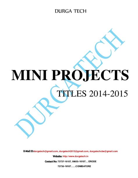 Mini Project Titles 2014 2015