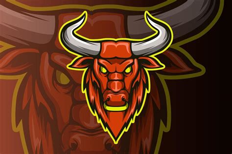 Head Bull Mascot Esport Logo Hand Drawing 3194887 Vector Art At Vecteezy
