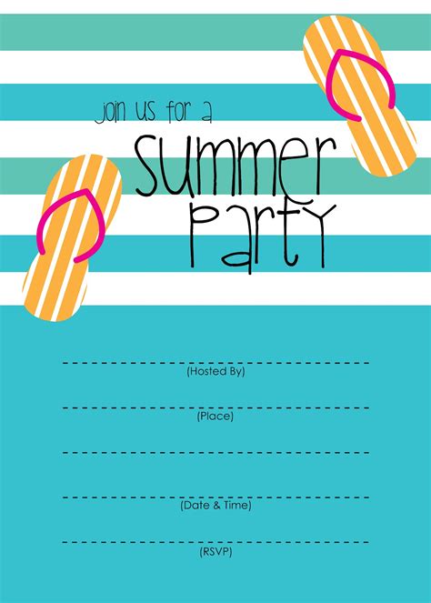 Print out your design at home. McKissick Creations: Summer Party Invitation - Free Printable