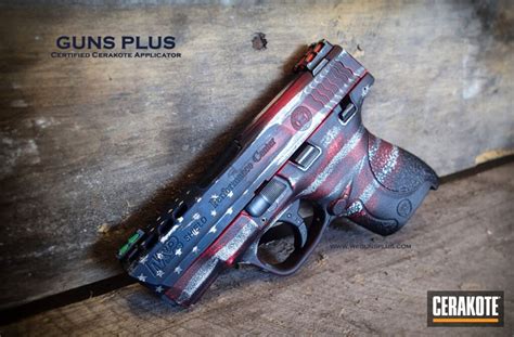 Smith And Wesson Handgun In A Battleworn American Flag Finish By Web User Cerakote