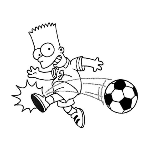 Coloriage Bart Simpson Joue au Football télécharger et imprimer