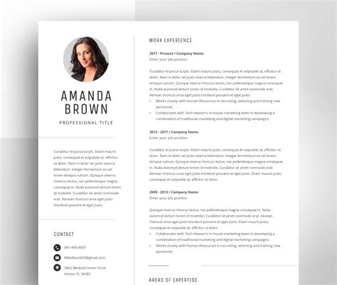 Minimalist Resume Template For Word Project Manager Cv Free Cover