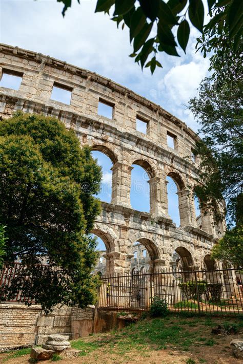 Famous Amphitheater In Pula Croatia Stock Photo Image Of Gladiator