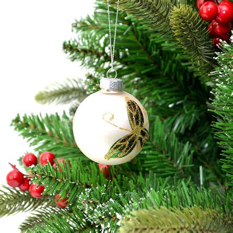 6 Pcs Christmas Glass Baubles Xmas Tree Ornament Hanging Balls Decor