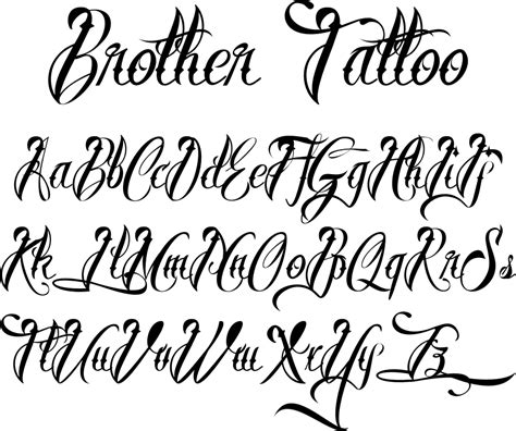 Brother Tattoo Font By Måns Grebäck Font Bros Lettering Styles Alphabet Tattoo Fonts