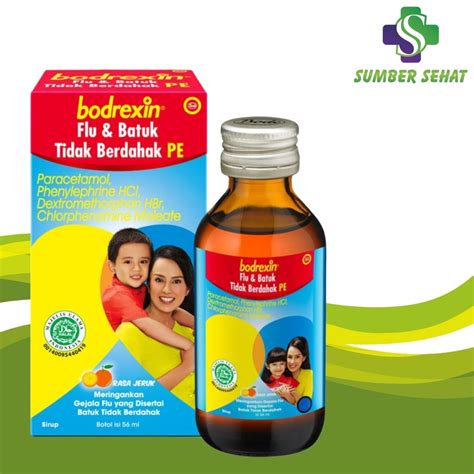 Jual Bodrexin Flu Dan Batuk Tidak Berdahak Pe Sirup 56 Ml Shopee