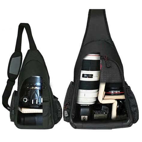 Photo Camera Sling Bag Shoulder Cross Digital Case Waterproof W Rain Cover Dslr Soft Men Women