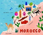 "Mapa ilustrado de Marruecos". A project by tania_garcia | Domestika ...