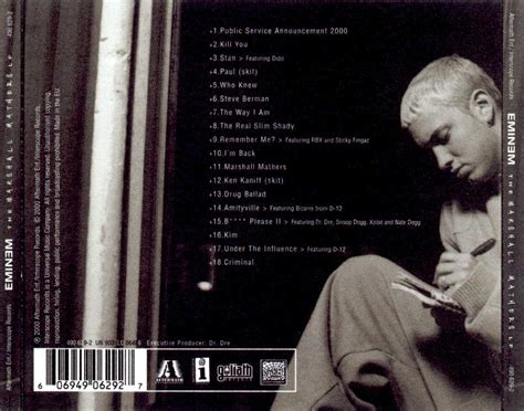 Discos Para História The Marshall Mathers Lp De Eminem 2000