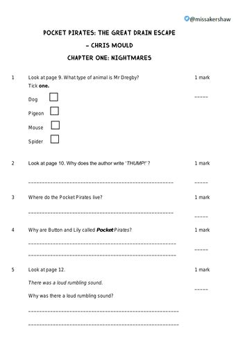 Y6 Reading Paper Questions Sats Style Teaching Resources