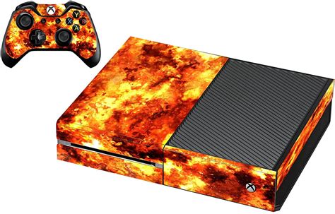 Vwaq Xbox One Fire Skin For Console And Controller Flame Skin For Xbox