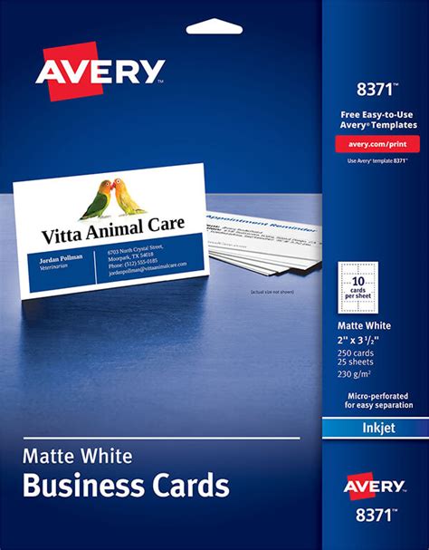 Avery® Business Cards For Inkjet Printers 8371 Avery Online Singapore