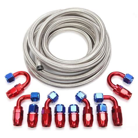 An8 8an Fitting Swivel Stainless Steel Braided Oil Fuel Hose Line Kit