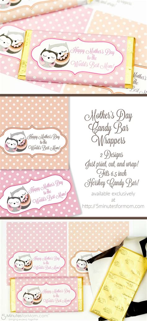 I used photo mounting squares to adhere, but you could also use double sided tape. Mother's Day Candy Bar Wrapper Free Printable | Candy bar ...