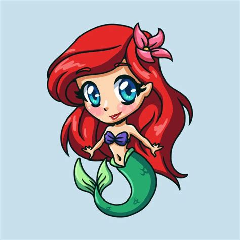 Ariel Chibi Mermaid Cartoon Ariel Cartoon Chibi Disney