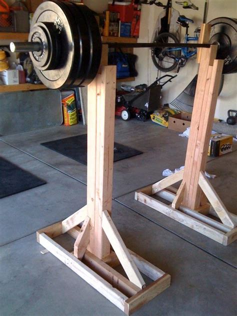 We all know there are a million excuses not to make it to the gym and squeeze in a workout. Wooden Squat Rack do it Yourself | Diy home gym, Home made gym, Diy gym equipment