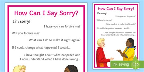 How Can I Say I Am Sorry A4 Display Poster Teacher Made