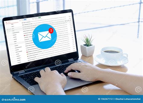 Email Online Message Communication Laptop Computer Stock Photo Image