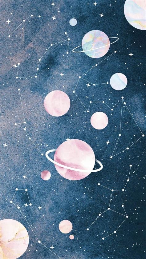 Planets Outer Space Stars Tumblr Wallpaper Wallpaper Pastel