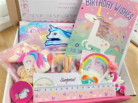 Personalised Unicorn Sweet Box Gift Includes Toys Get Well Etsy