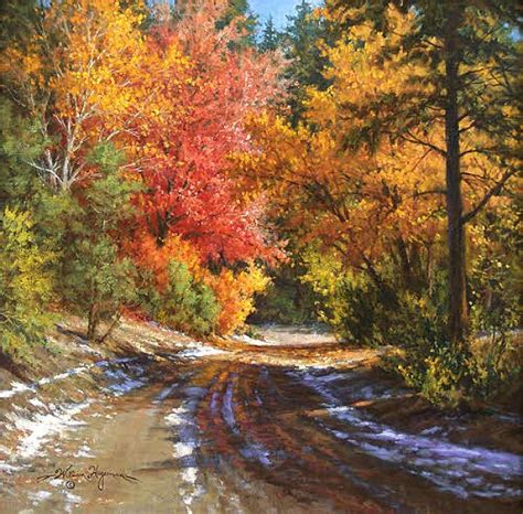 Autumn Landscape Oil Painting With Road By William Hagerman Copyright