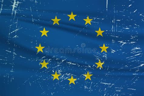 Grunge European Union Flag European Union Flag With Waving Grunge