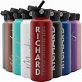 Personalized Water Bottle w/Straw Lid, 40 oz | Custom Stainless Steel ...