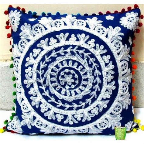 multicolor suzani hand embroidery cushion cover size 16x16 inch at rs 200 in jaipur