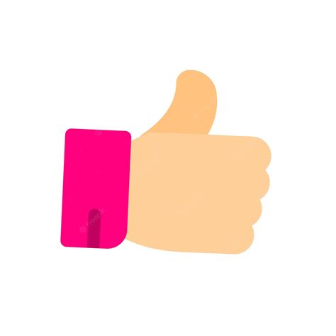 Premium Vector A Pink Thumb Up With A White Background