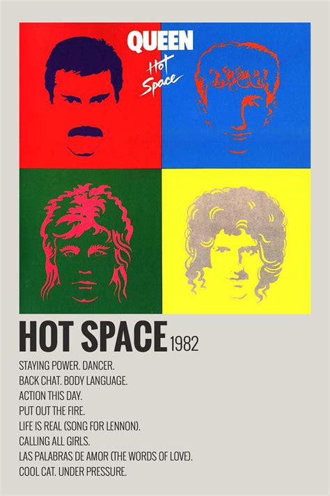 Alternative Minimalist Music Album Polaroid Poster Hot Space 1982