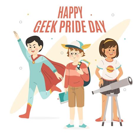 Geek Pride Day Concept Free Vector