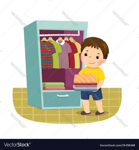Boy Putting On Clothes Clipart