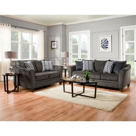 Shop Simmons Upholstery Albany Slate Sofa And Loveseat Set Free
