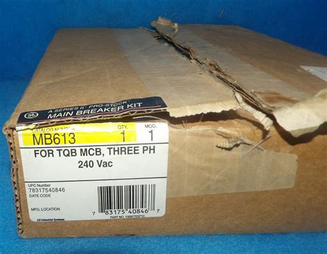 Nib General Electric Mb613 Circuit Breaker Kit For Tqb Mcb 3 Phase 240