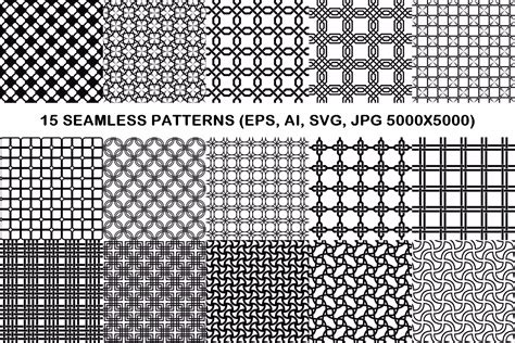 15 Seamless Grid Patterns Graphic By Davidzydd · Creative Fabrica