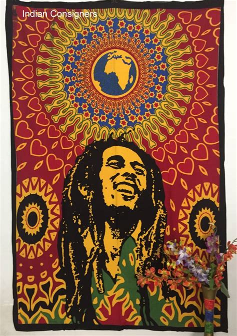 Smile Bob Marley Cotton Twin Tapestry Indian Consigners 2776768