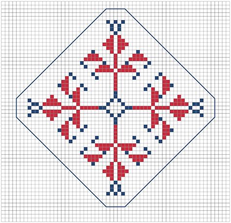 Loop method for beginning cross stitch. The world according to Ági: Free biscornu pattern