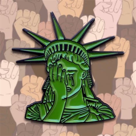 Crying Lady Liberty Enamel Pin Etsy