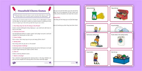 Household Chore Games Fun Ways To Entice Students To Clean