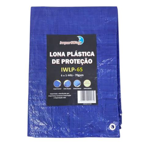 Lona Plástica Impermeável 6x5 Metros Reforçada Multiuso Com Ilhós Carreteiro Azul Importway Iwlp